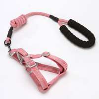 Dog Collar & Leash for Dogs Denim Pet Leash Belt Traction Rope Adjustable Collars for Daily Training Walking Running